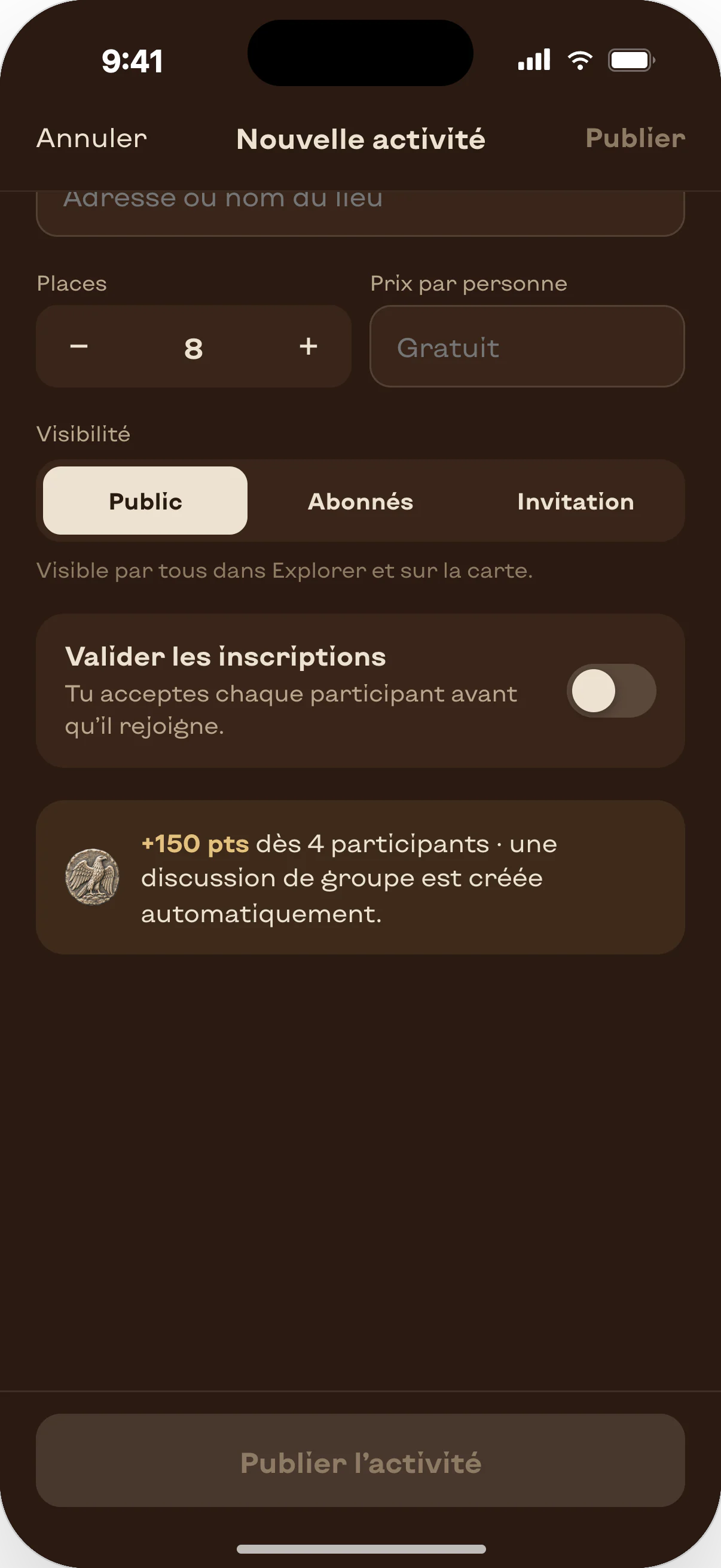 Créer, détails