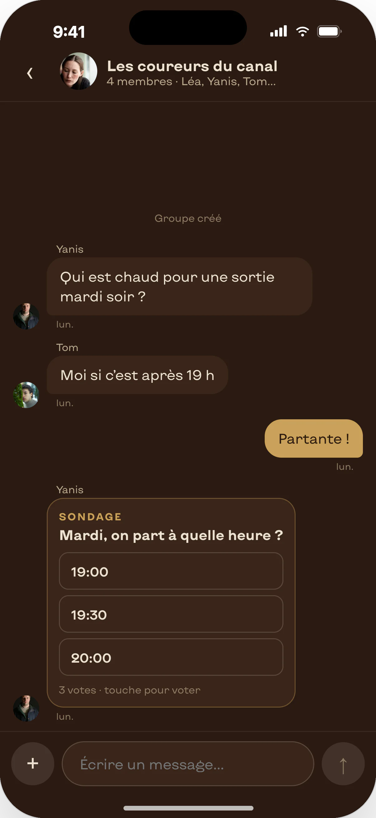 Groupe, sondage