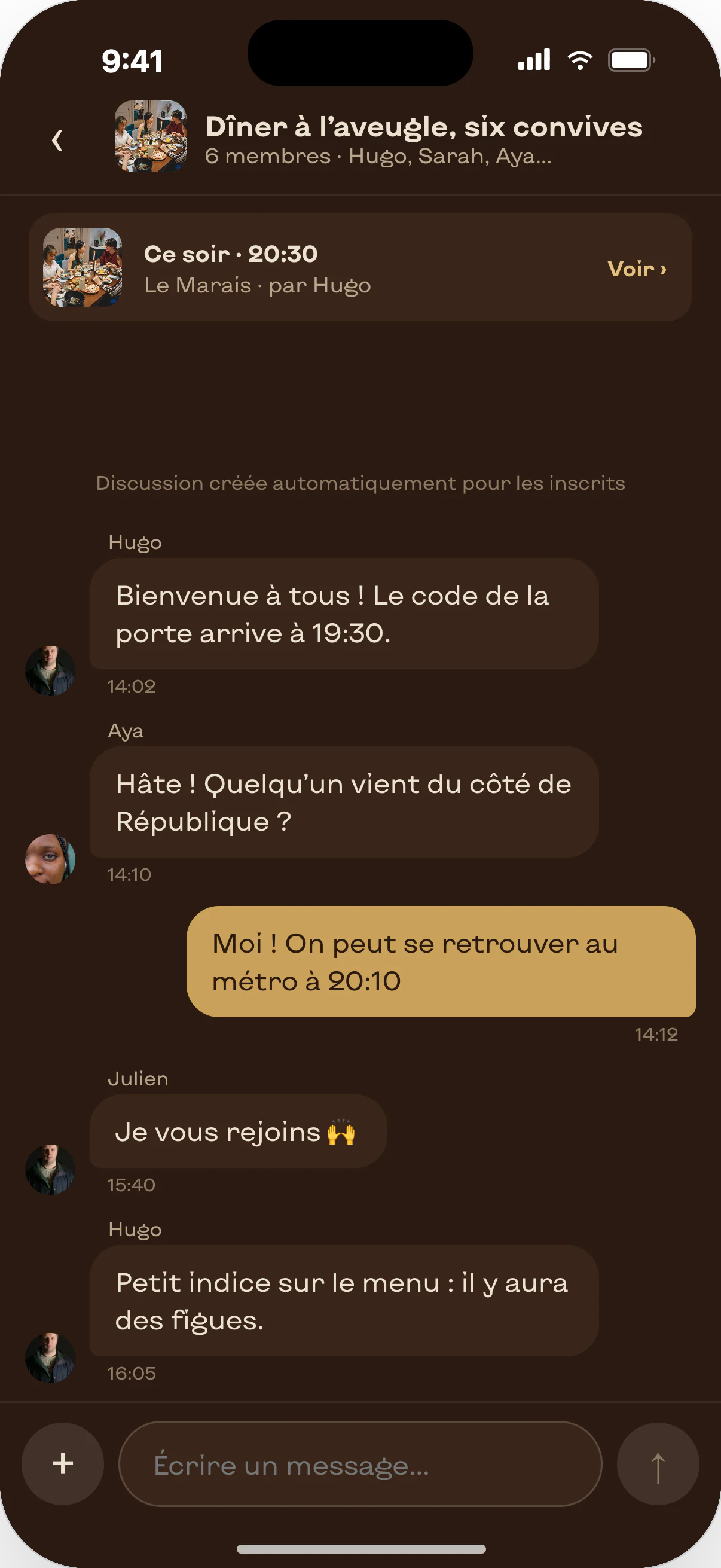 Discussion d'activité