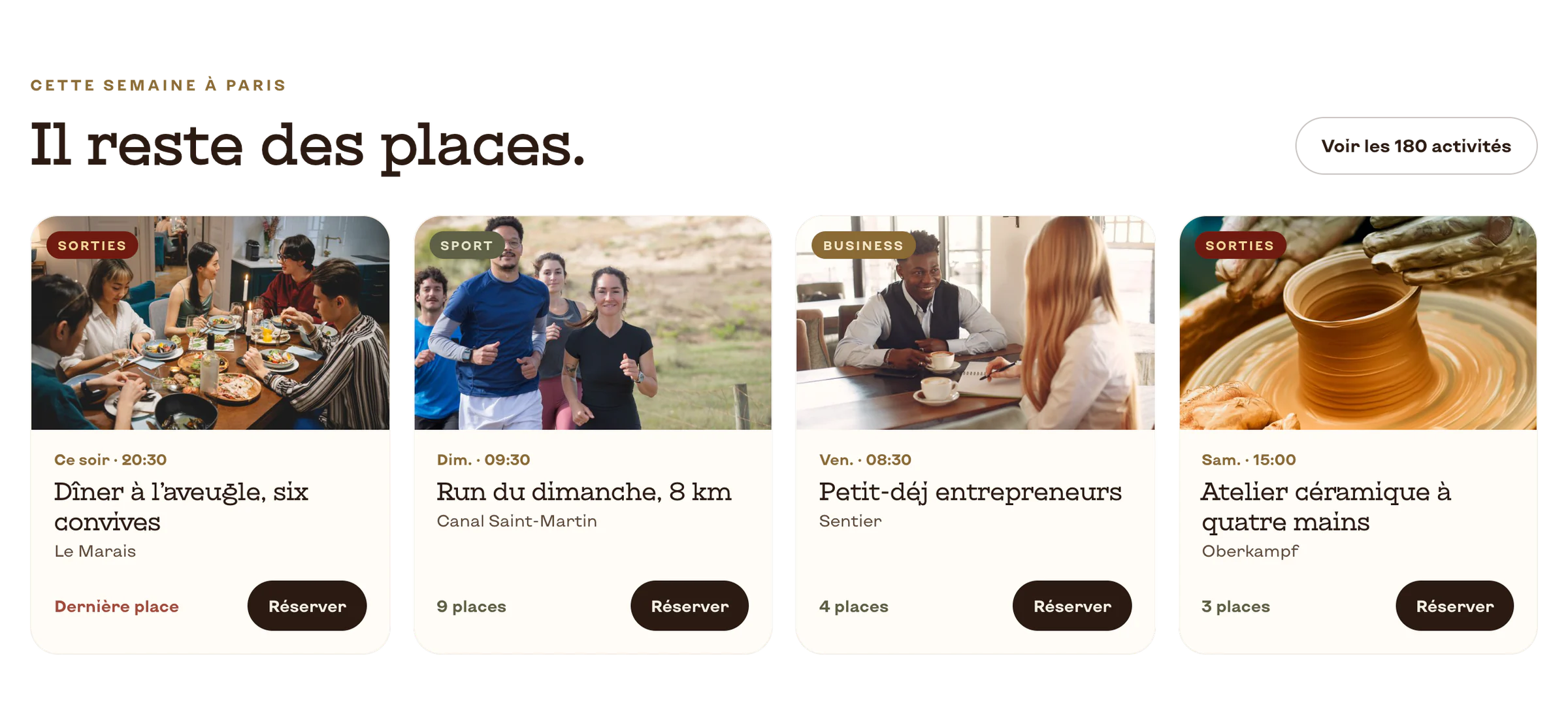 Activités de la semaine