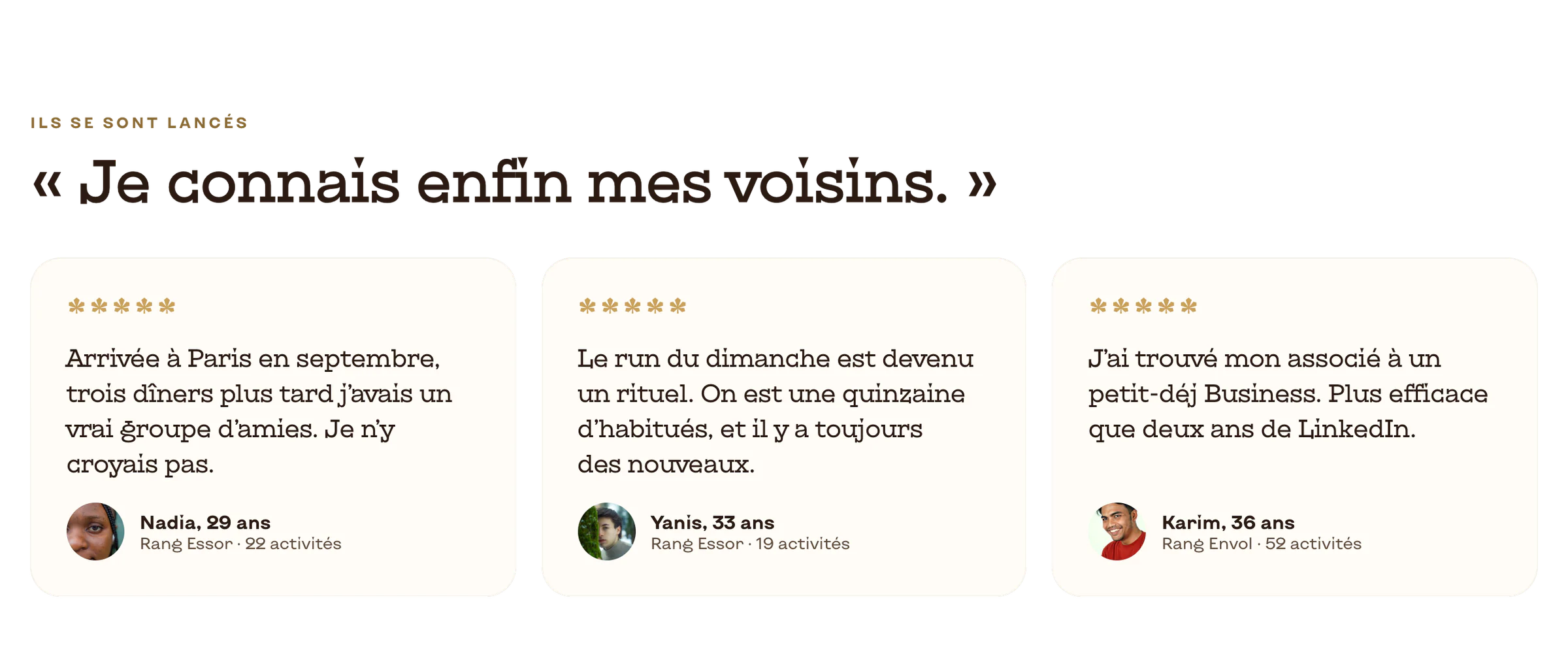 Avis de membres