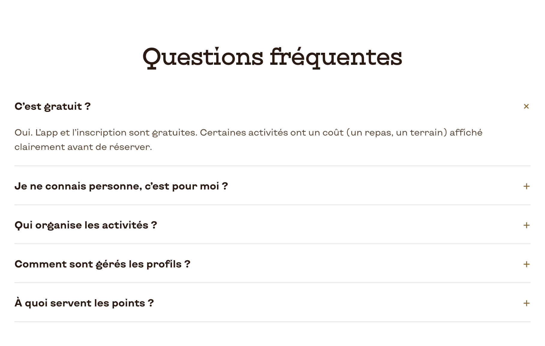 Questions fréquentes