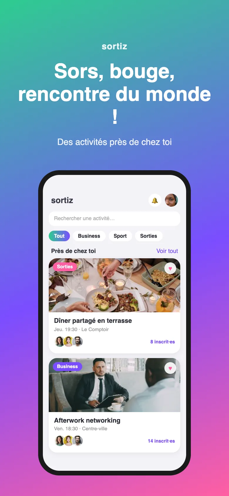 Ancienne app Sortiz, Visuel d'ouverture sur les stores