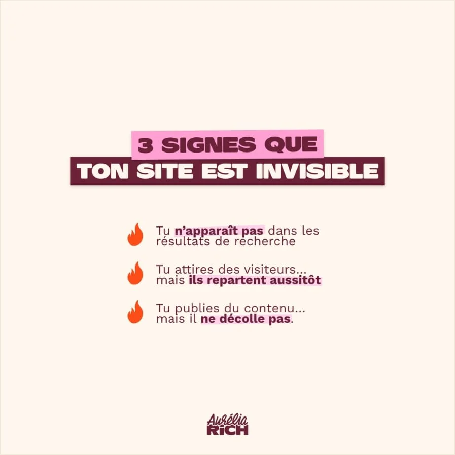 Post Instagram Aurélia Rich : trois signes que ton site est invisible