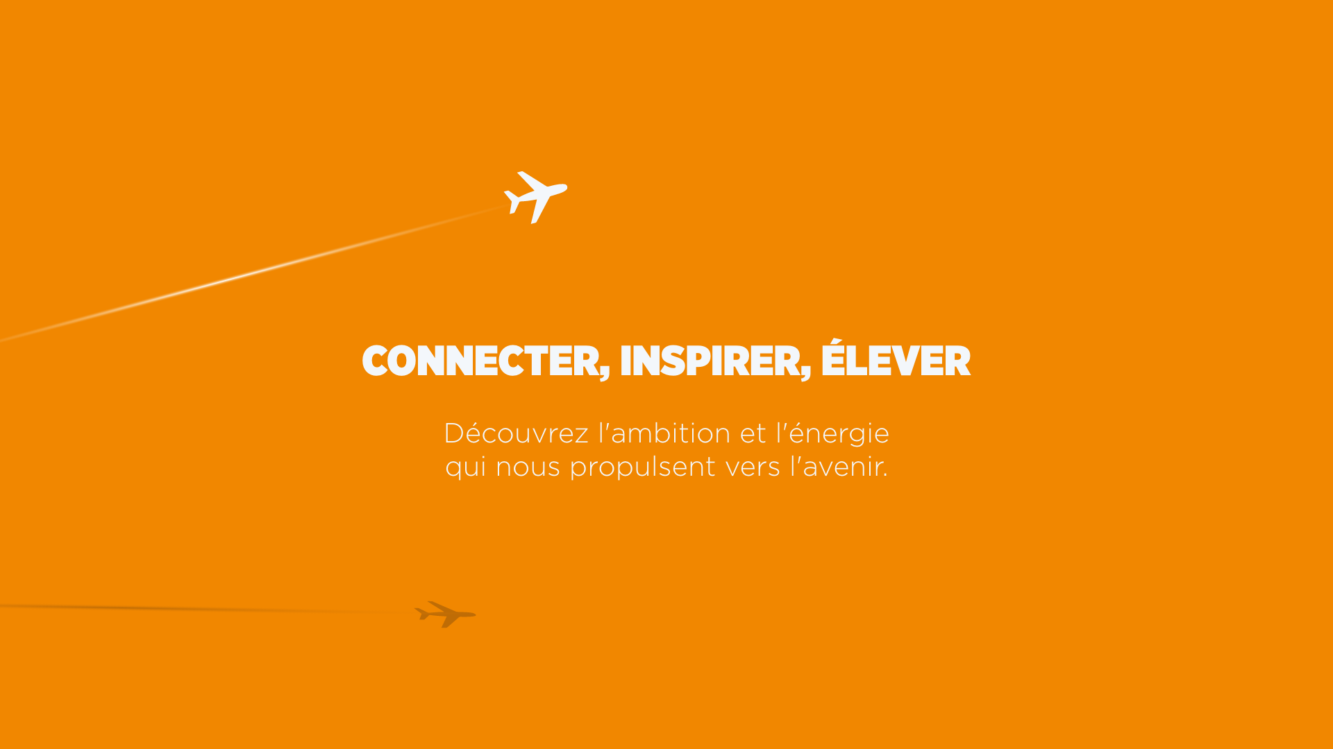 Slide de transition orange Liège Airport