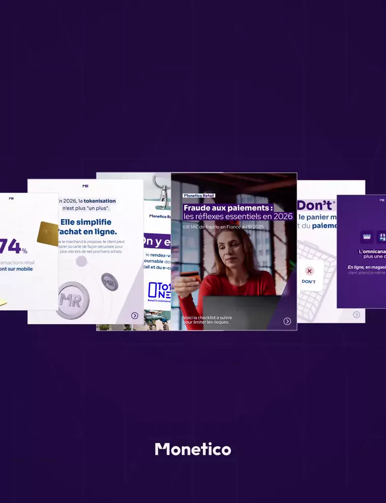 Monetico Retail et Split, visuels LinkedIn B2B