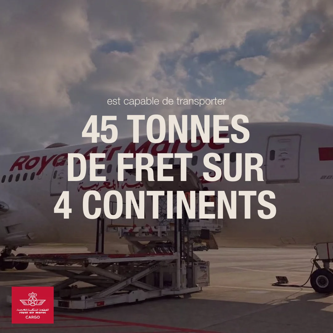 Post Royal Air Maroc Cargo : 45 tonnes de fret sur 4 continents, avion en chargement