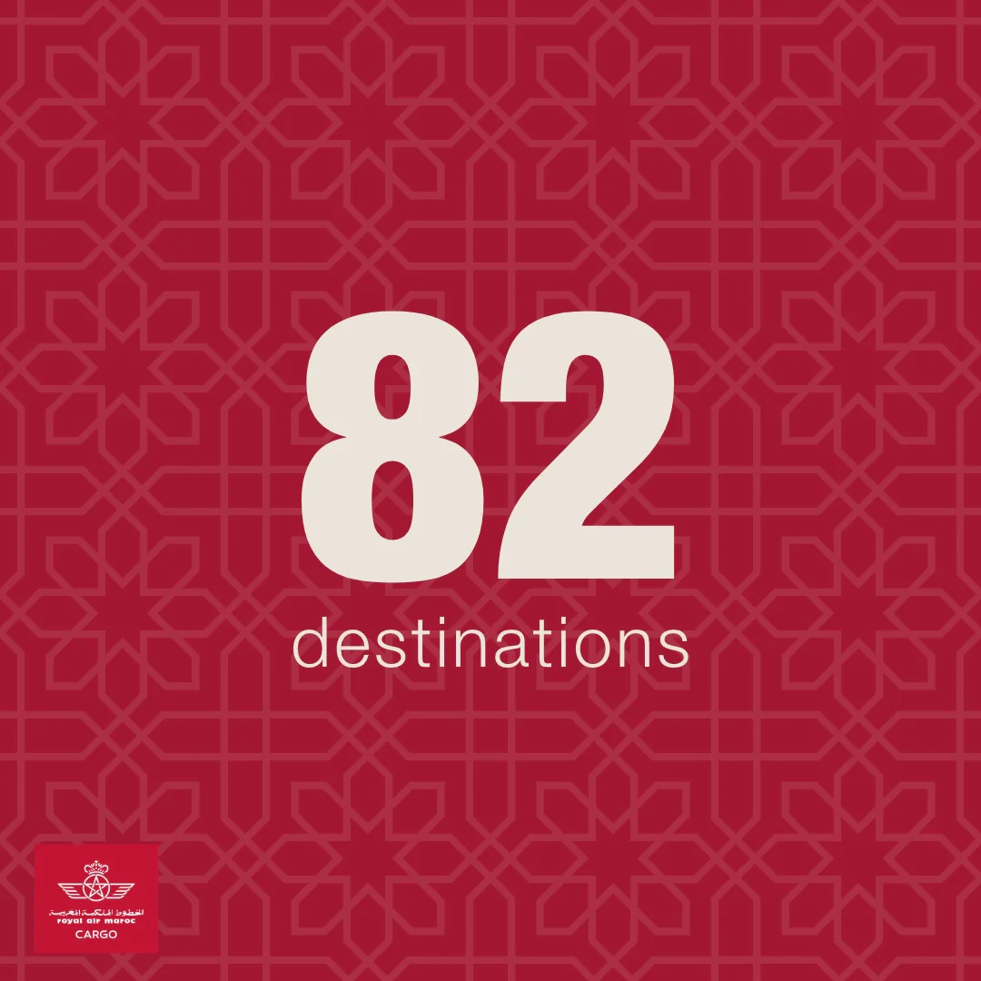 Post Royal Air Maroc Cargo : 82 destinations sur motif zellige rouge