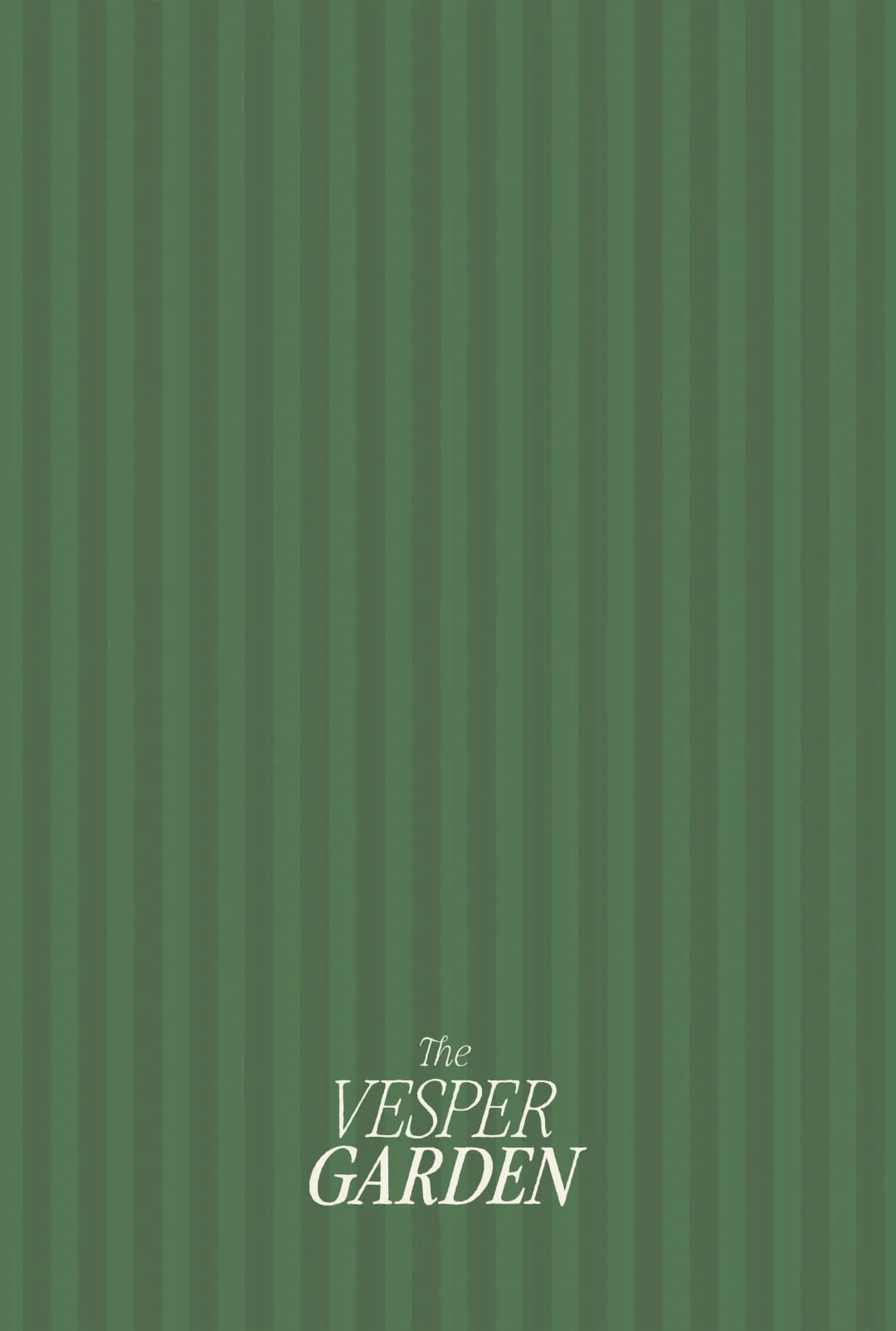 Motif rayures vert The Vesper Garden avec logo ivoire
